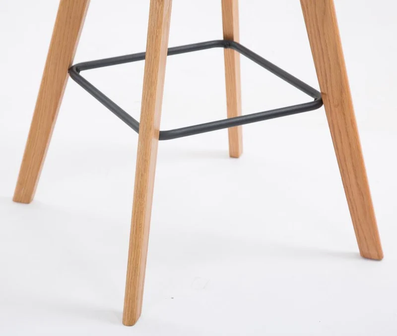 Lot de 2 tabourets de bar style scandinave avec dossier en tissu vert et structure en bois naturel 10_0006809