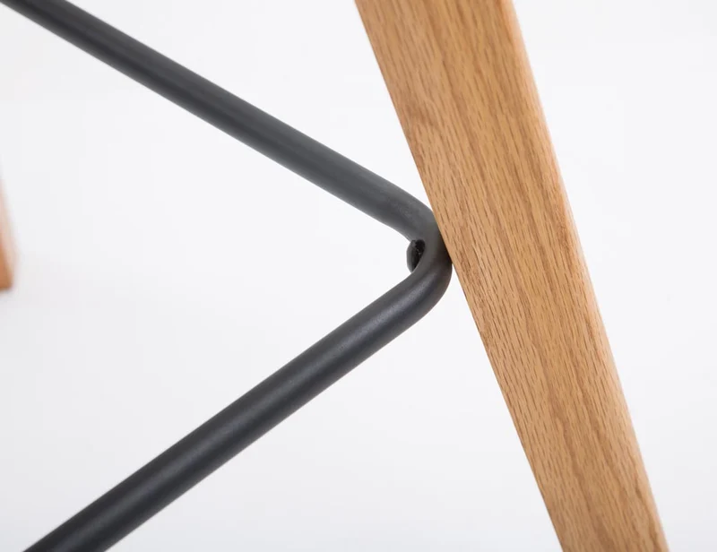 Lot de 2 tabourets de bar style scandinave avec dossier en tissu vert et structure en bois naturel 10_0006809