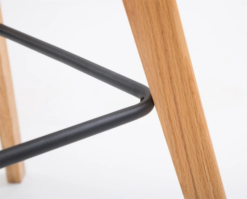 Lot de 2 tabourets de bar style scandinave avec assise en plastique et PVC orange et structure en bois naturel 10_0006406