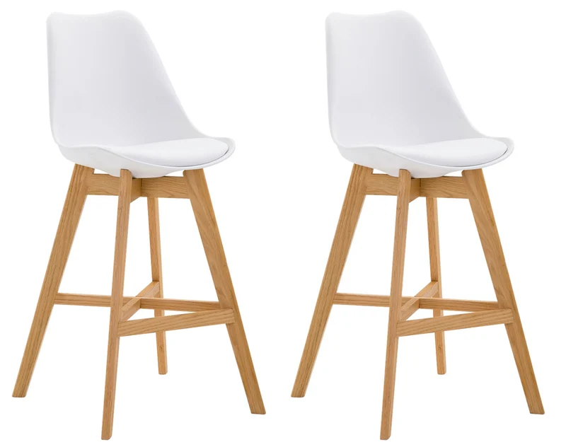 Lot de 2 tabourets de bar Cannes plastique natura Plastique blanc 10_0006384