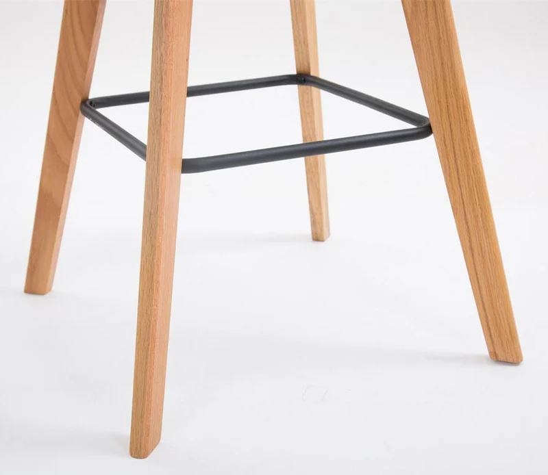 Lot de 2 tabourets de bar style scandinave avec assise en similicuir et plastique noir et structure en bois naturel 10_0006032