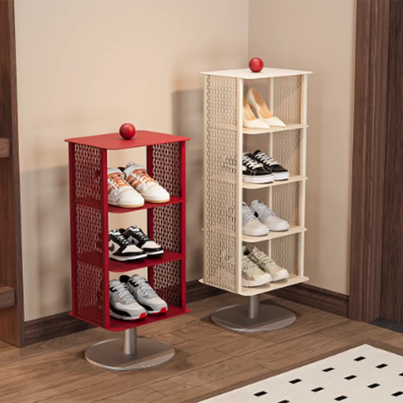 Contemporary Industrial Rectangular Anti-Corrosion & Anti-Rust Carbon Steel Shoe Storage Rack 3/4-Tier For Hallway