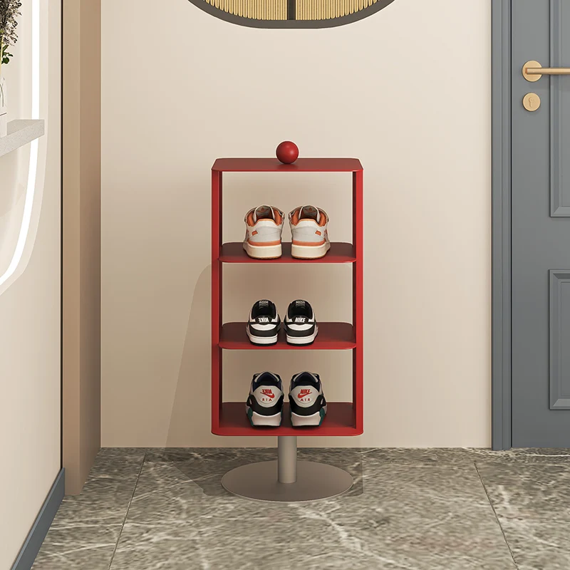Contemporary Industrial Rectangular Anti-Corrosion & Anti-Rust Carbon Steel Shoe Storage Rack 3/4-Tier For Hallway