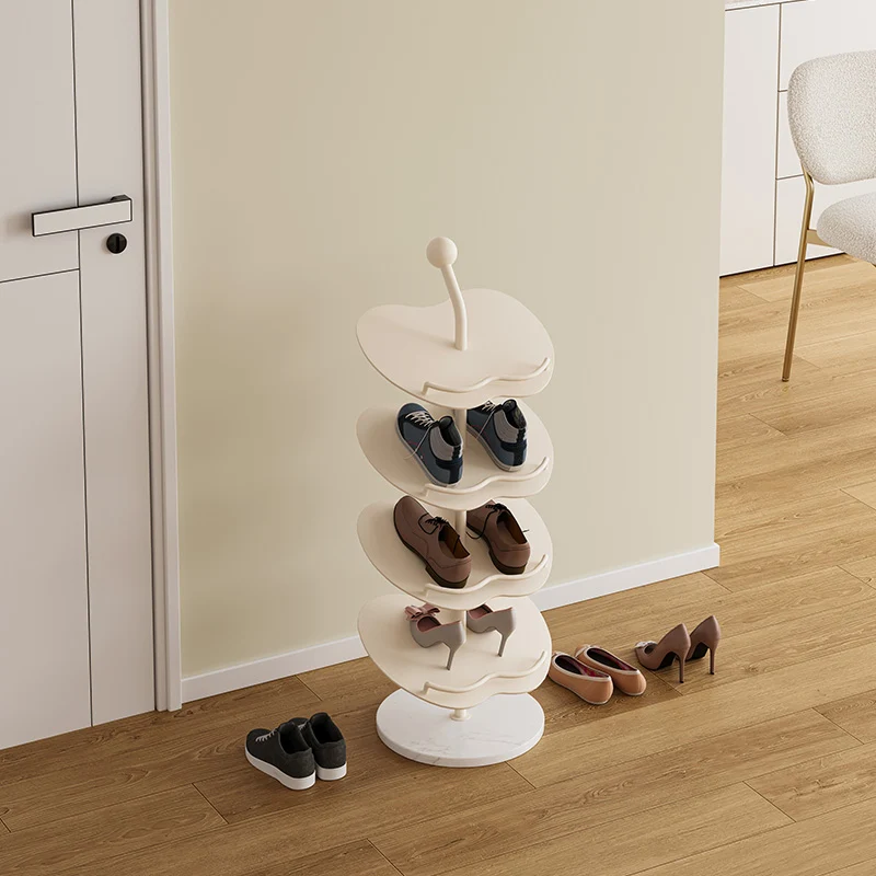 Contemporary Creative Apple-Shaped Iron Marble Shoe Storage Rack 4/5/6-Tier For Entryway & Hallway