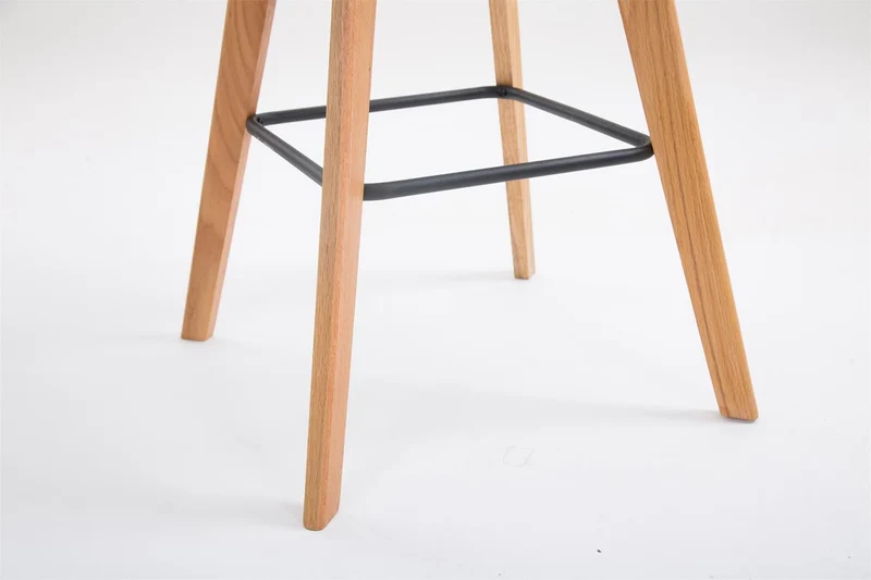 Tabouret de bar x1 style scandinave avec assise en plastique et PVC noir et structure en bois naturel 10_0005715