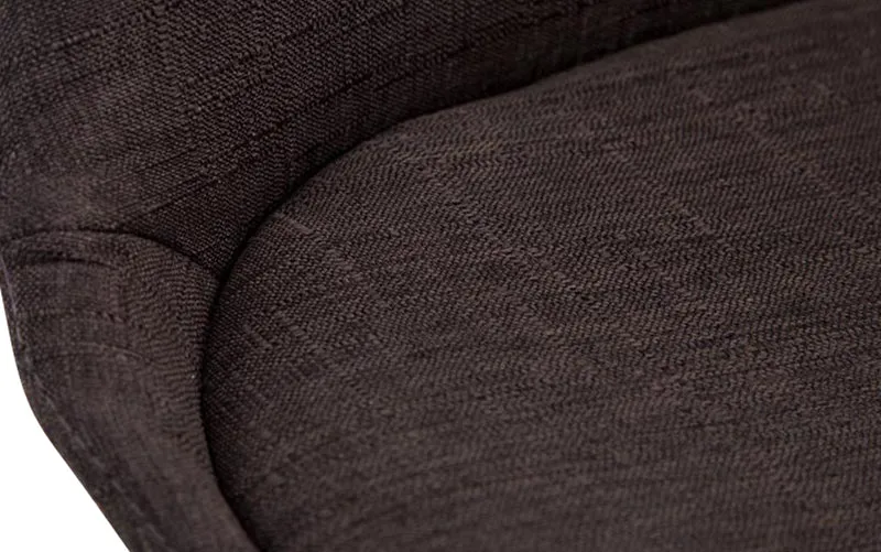Chaise de salle à manger x1 design scandinave en tissu gris foncé et piètement à 4 pieds en bois blanc 10_0003314