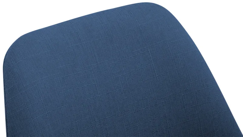 Chaise de salle à manger x1 design scandinave en tissu bleu et piètement à 4 pieds en bois clair 10_0003276