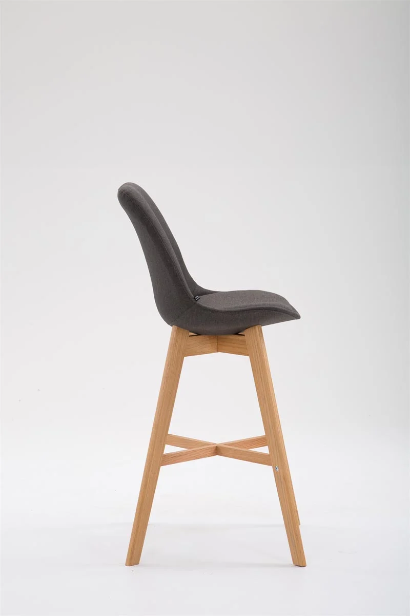 Tabouret de bar chaise haute design scandinave moderne en tissu gris foncé TDB10378