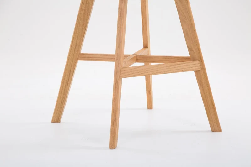 Tabouret de bar chaise haute design scandinave moderne en tissu crème 10_0000925