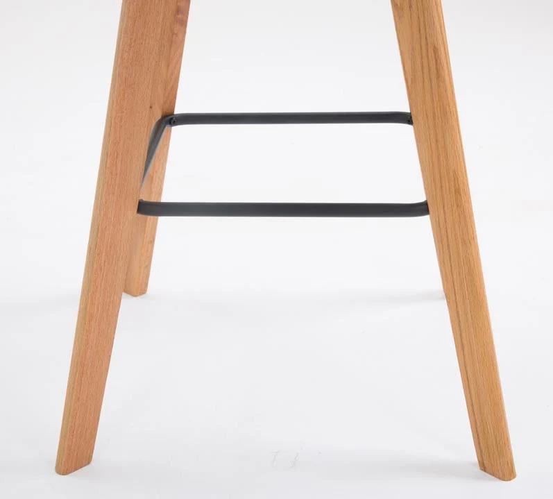 Lot de 2 tabourets de bar style scandinave avec assise en similicuir et plastique blanc et structure en bois naturel 10_0006391