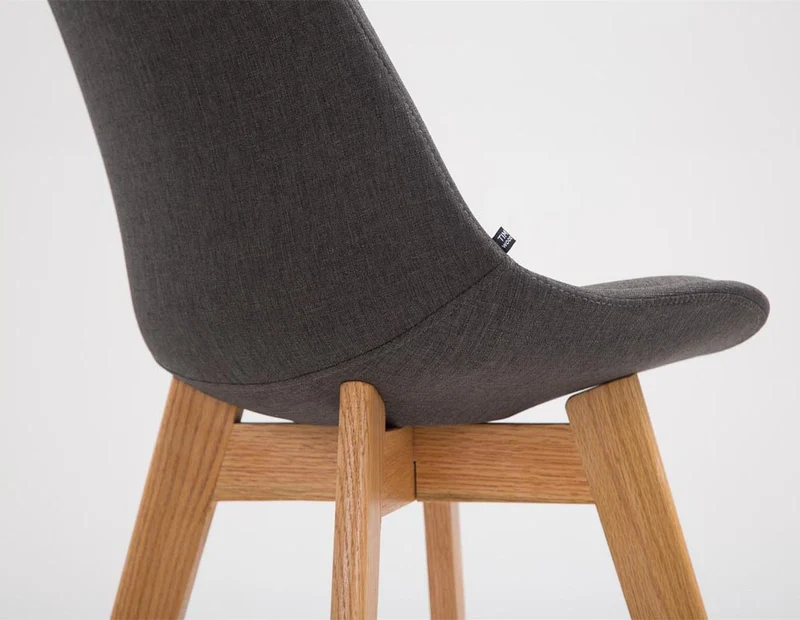Lot de 2 tabourets de bar style scandinave avec dossier en tissu gris foncé et structure en bois naturel 10_0005577