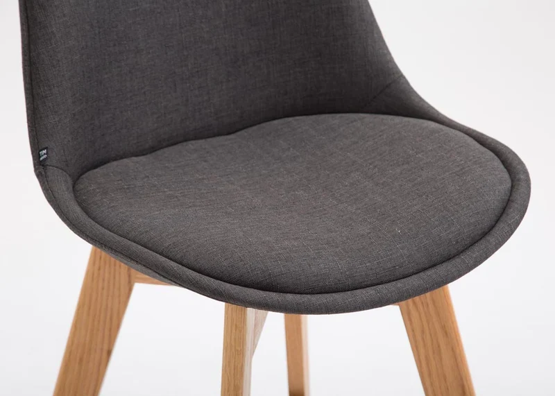 Lot de 2 tabourets de bar style scandinave avec dossier en tissu gris foncé et structure en bois naturel 10_0005577