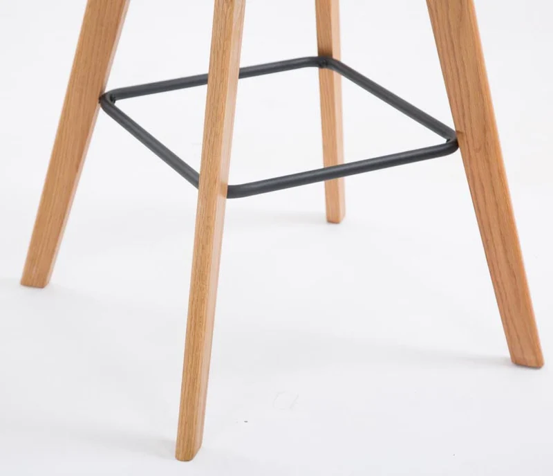 Lot de 2 tabourets de bar style scandinave avec dossier en tissu gris foncé et structure en bois naturel 10_0005577