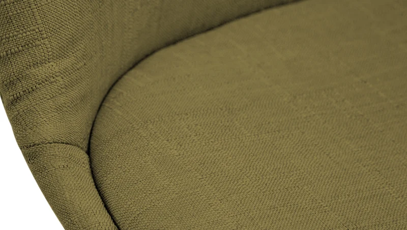 Chaise de salle à manger x1 design scandinave en tissu vert et piètement à 4 pieds en bois blanc 10_0003316