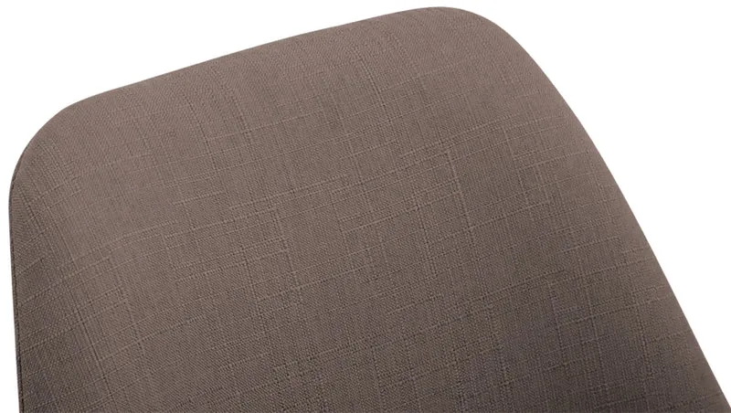 Chaise de salle à manger x1 design scandinave en tissu taupe et piètement à 4 pieds en bois marron 10_0003305