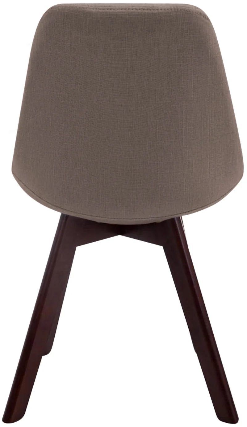 Chaise de salle à manger x1 design scandinave en tissu taupe et piètement à 4 pieds en bois marron 10_0003305