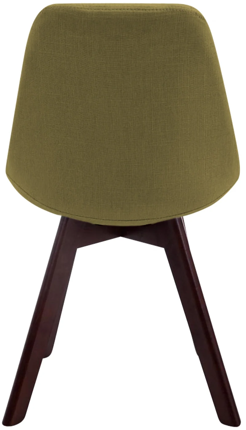 Chaise de salle à manger x1 design scandinave en tissu vert et piètement à 4 pieds en bois marron 10_0003304