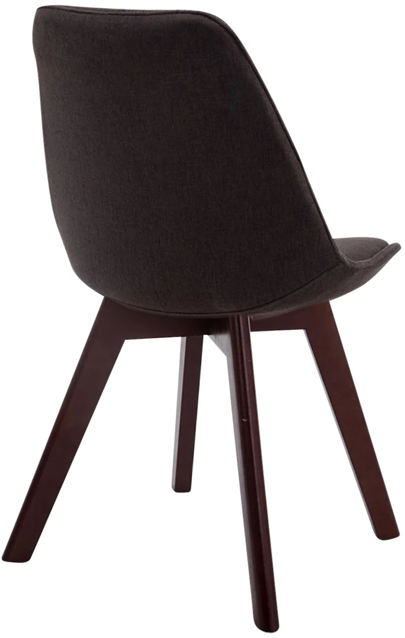 Chaise de salle à manger x1 design scandinave en tissu gris foncé et piètement à 4 pieds en bois marron 10_0003302