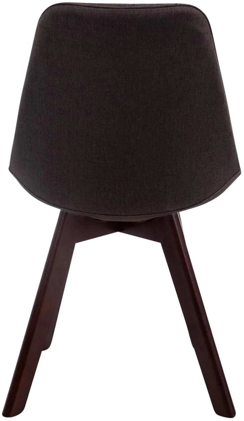 Chaise de salle à manger x1 design scandinave en tissu gris foncé et piètement à 4 pieds en bois marron 10_0003302