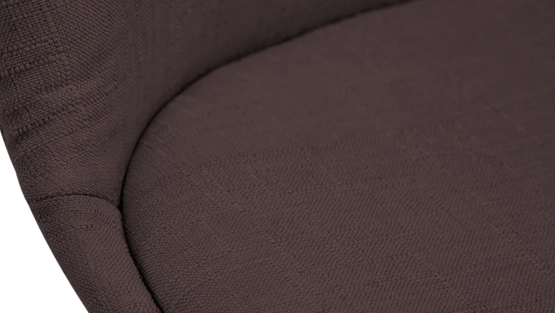 Chaise de salle à manger x1 design scandinave en tissu marron et piètement à 4 pieds en bois marron 10_0003300