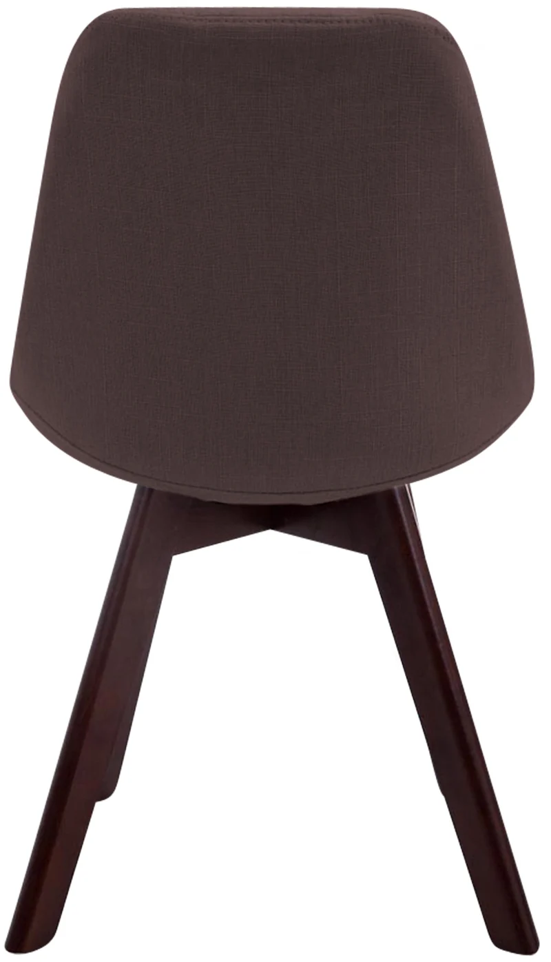 Chaise de salle à manger x1 design scandinave en tissu marron et piètement à 4 pieds en bois marron 10_0003300