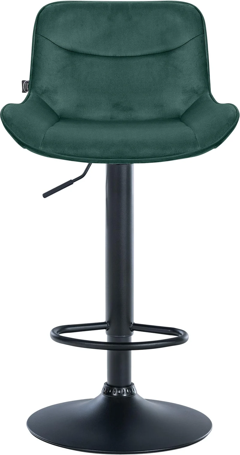 Lot de 2 tabourets de bar pivotant forme ergonomique surpiqûres décoratives en velours vert cadre en métal noir 10_0006602