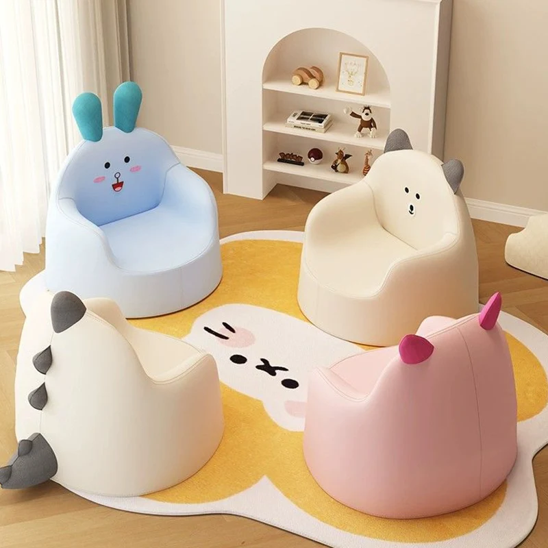Contemporary Creative Curved Animal-Shaped PU Leather Sponge Kids Accent Chair Backrest Armrest For Living Room