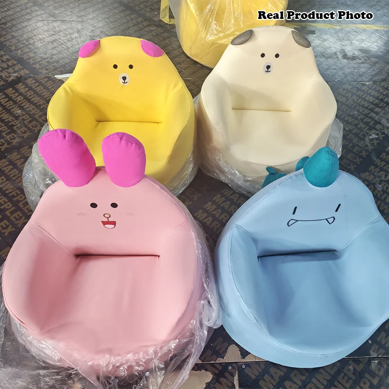 Contemporary Creative Curved Animal-Shaped PU Leather Sponge Kids Accent Chair Backrest Armrest For Living Room