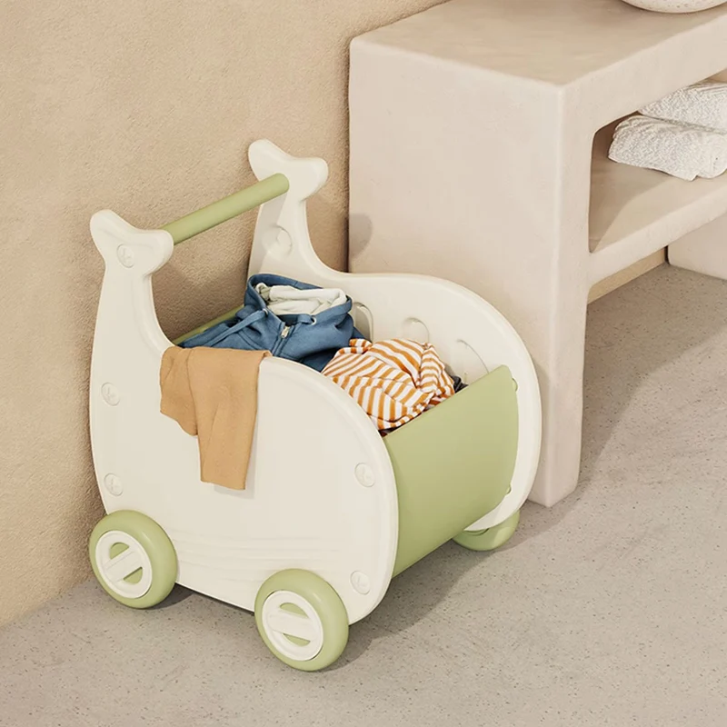 Contemporary Creative Whale-Shaped Eco-Friendly HDPE Movable Kids Storage Cabinet 1-Storage For Living Room & Bedroom
