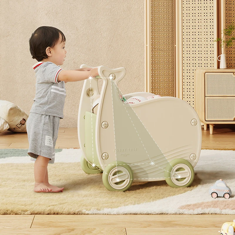 Contemporary Creative Whale-Shaped Eco-Friendly HDPE Movable Kids Storage Cabinet 1-Storage For Living Room & Bedroom