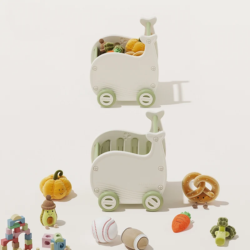 Contemporary Creative Whale-Shaped Eco-Friendly HDPE Movable Kids Storage Cabinet 1-Storage For Living Room & Bedroom
