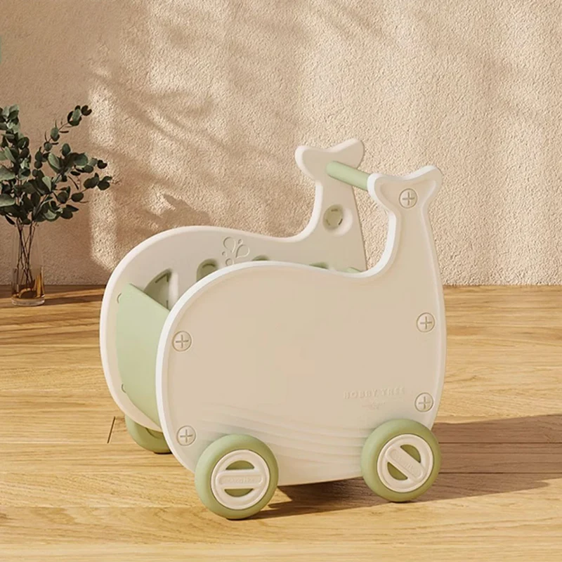 Contemporary Creative Whale-Shaped Eco-Friendly HDPE Movable Kids Storage Cabinet 1-Storage For Living Room & Bedroom