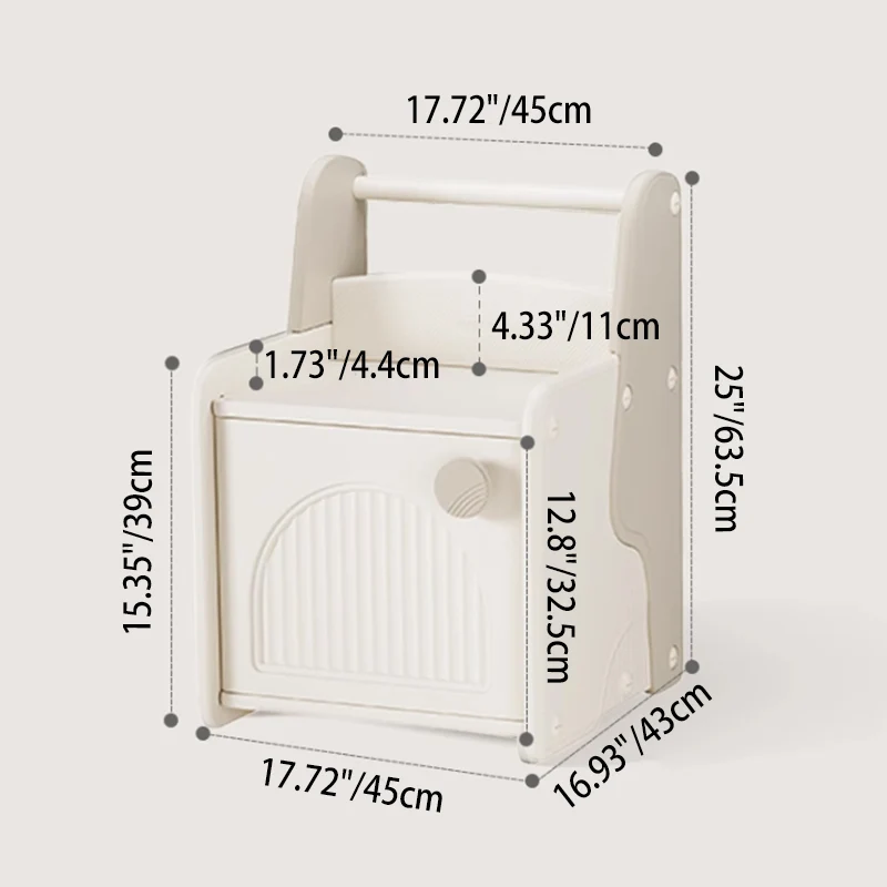 Modern Art Deco Eco-Friendly HDPE Square Kids Storage Cabinet 1-Cabinet For Living Room & Bedroom
