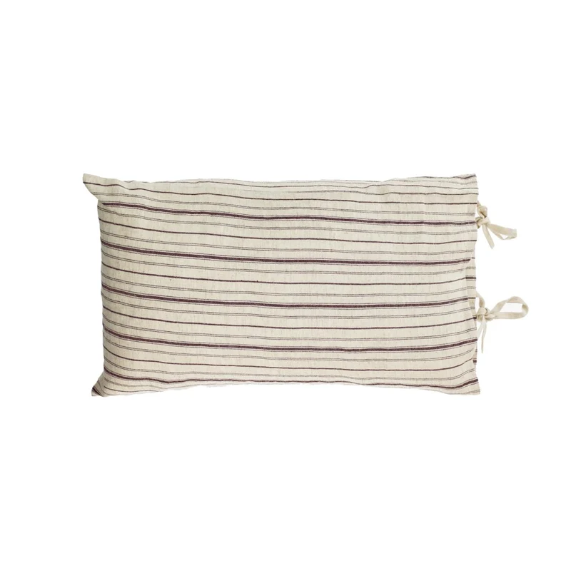 Etna 100% cotton cushion cover with brown stripes 30 x 50 cm