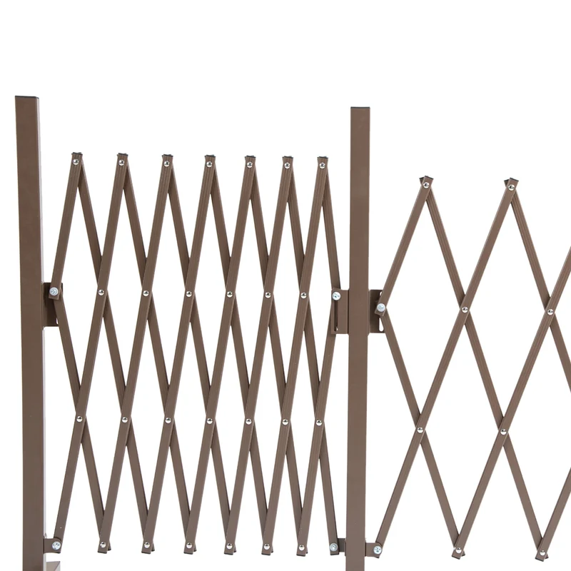 Barrière extensible rétractable sécurité 405 x 31 x 104 cm protection roulette pliable moderne en aluminium chocolat 21_0003926