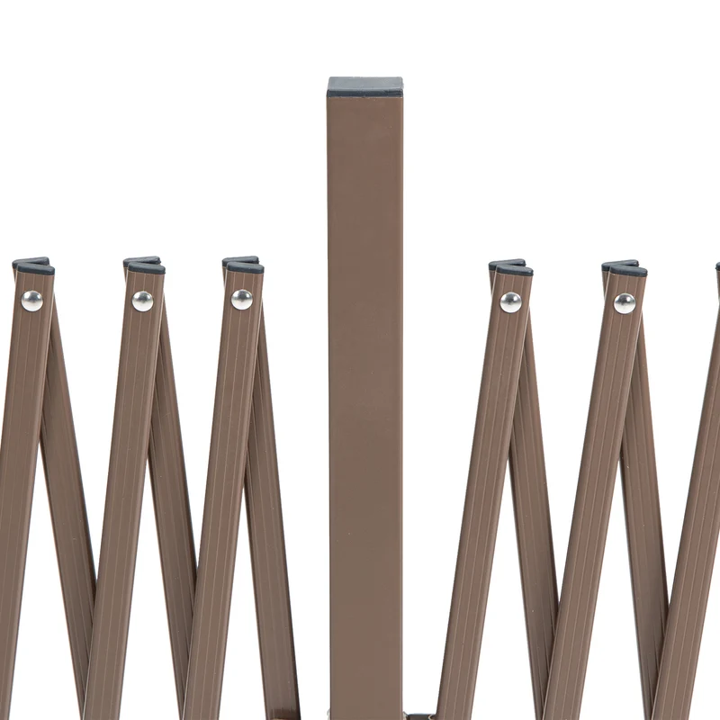Barrière extensible rétractable sécurité 405 x 31 x 104 cm protection roulette pliable moderne en aluminium chocolat 21_0003926