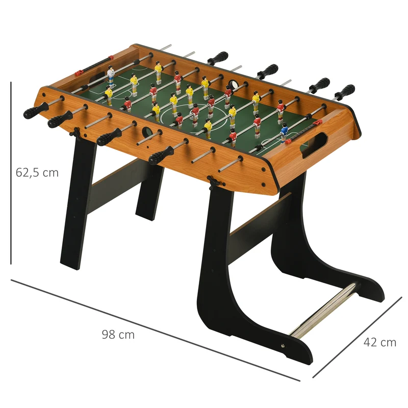 Baby-foot d'initiation pliable 98 x 42 x 62 cm gain de place poignées ergonomiques contemporain moderne en MDF noir 21_0006646