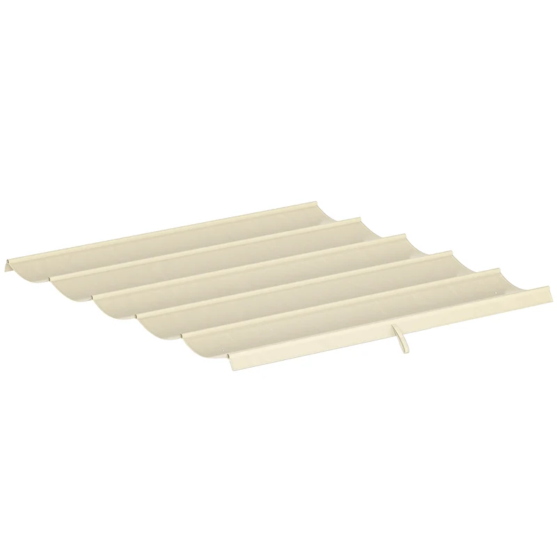 Toile de toit pour pergola rétractable 250 x 255 cm protection solaire et drainage tendance terrasse en polyester crème 21_0004805
