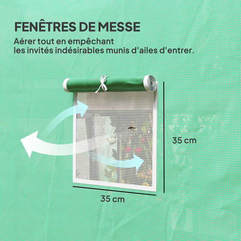 Serre tunnel de jardin 296 x 196 x 200 cm protection anti uv montage facile style contemporain en polyéthylène vert 21_0005407