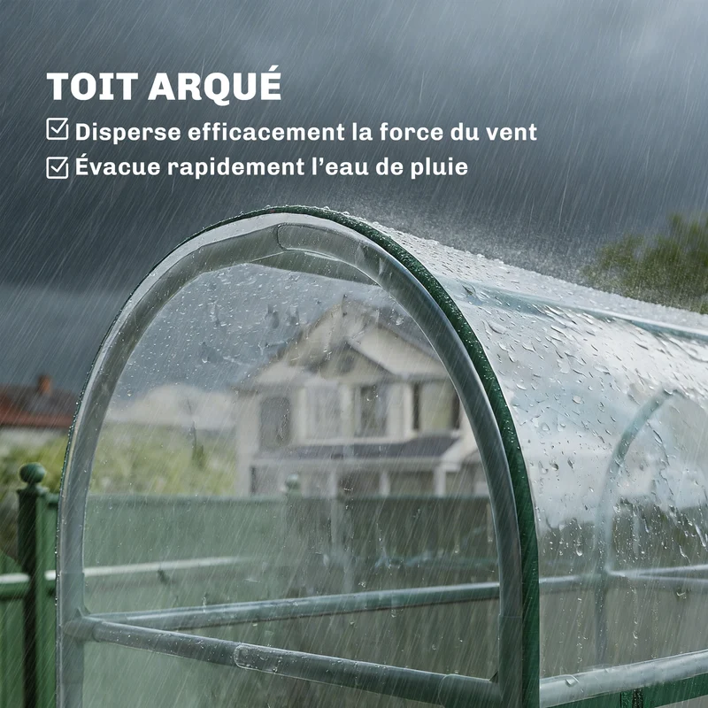 Serre de jardin 3 niveaux avec étagères 143 x 46 x 165 cm protection uv moderne montage sans outil en PVC transparent 21_0005636