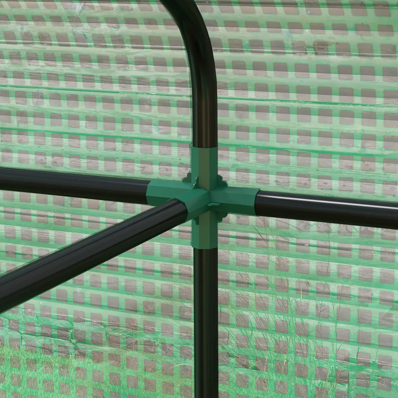 Serre de jardin 200 x 140 x 200 cm protection anti uv porte enroulable pour extérieur style contemporain en acier vert 21_0004350