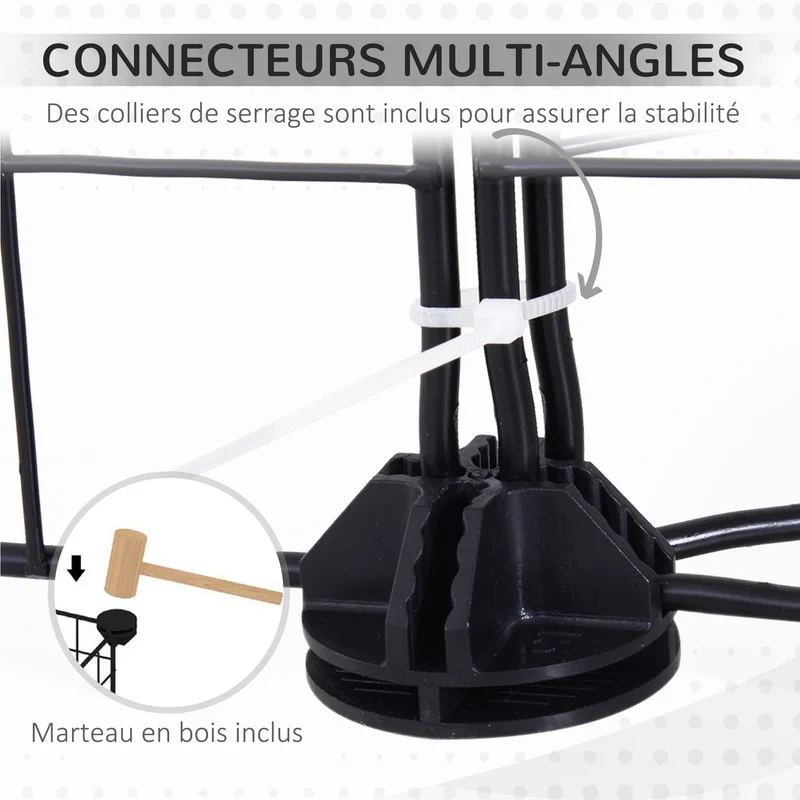 Enclos modulable pour lapins cochons d'inde 105 x 70 x 35 cm porte latérale pieds antidérapants épuré en acier noir 21_0007933