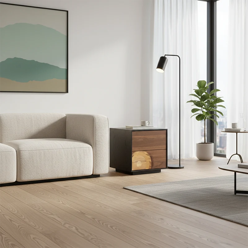 Contemporary Creative Solid Wood & Plywood Rectangular Storage Cabinet With 2/3/4/5 Drawers For Living Room