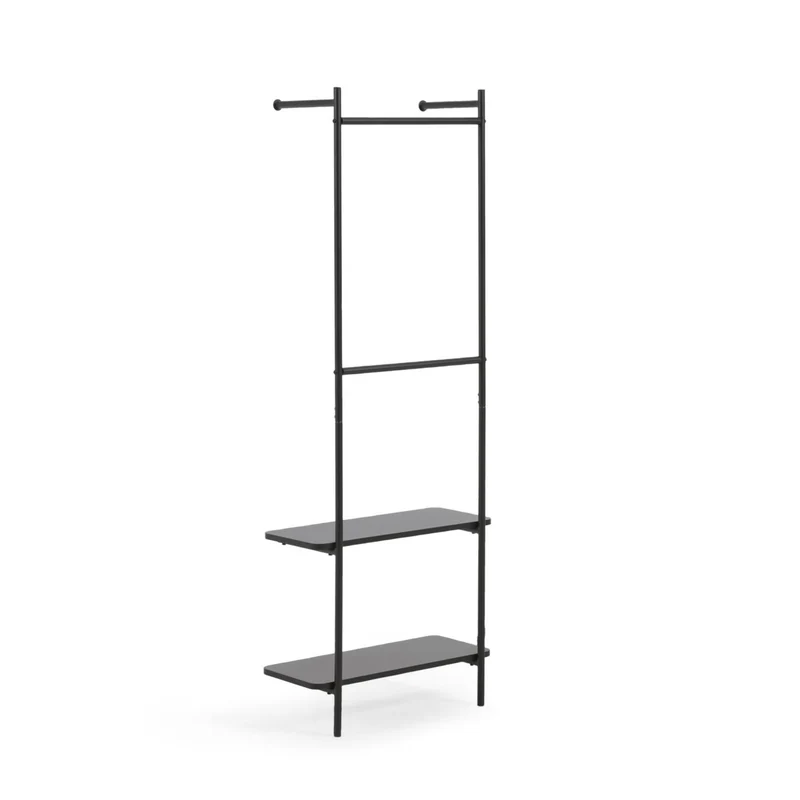 Galatia melamine and metal clothes rail with black finish 60 x 162 cm