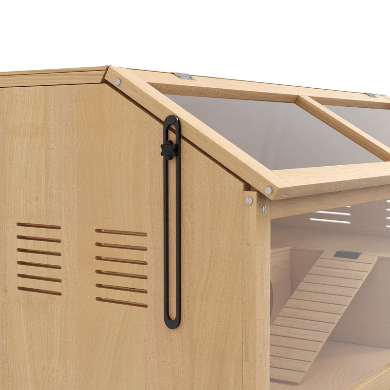 Cage pour hamster grand 85 x 45 x 44 cm toit ouvrant accès facile plateformes et jeux scandinave rustique en bois naturel 21_0007974