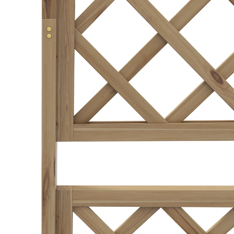 Jardinière treillis surélevée 160 x 55 x 183 cm pour plantes grimpantes grande étagère rustique en bois de sapin naturel 21_0004383