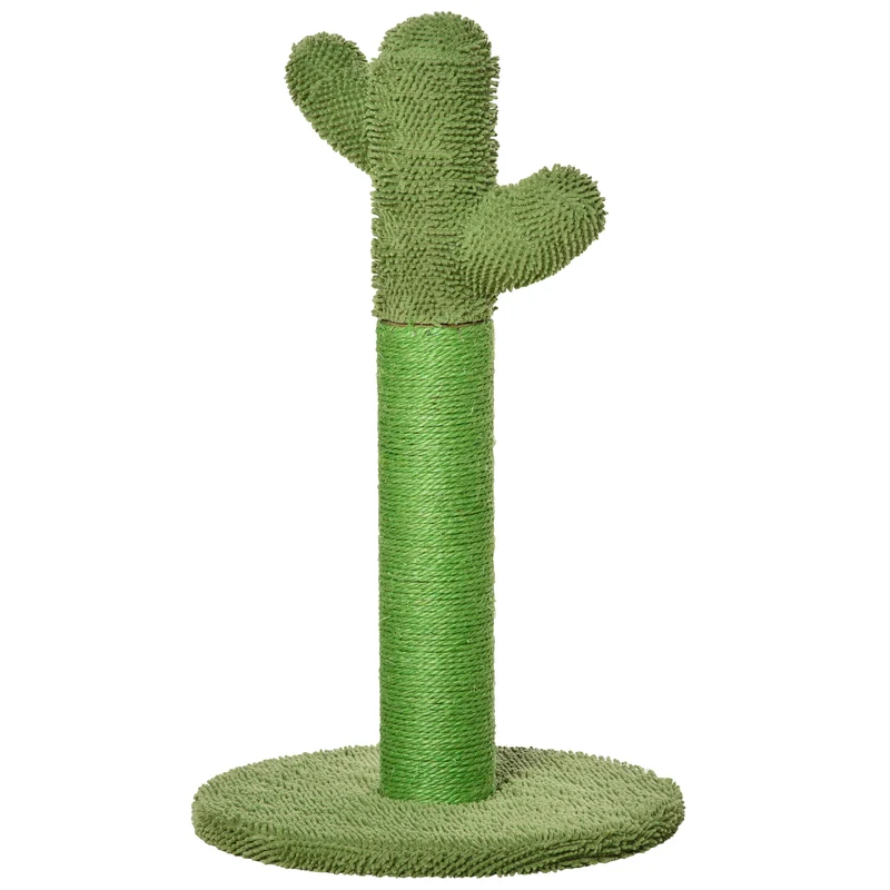 Griffoir pour chat en forme de cactus 40 x 40 x 65 cm stimule le jeu protège meubles scandinave minimaliste en sisal vert 21_0007662