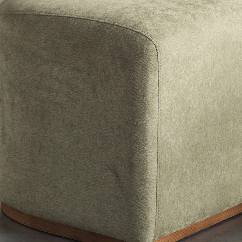 Contemporary Nordic Semi-circle Cotton-linen Ash Wood Accent Chair Backrest Armless For Living Room