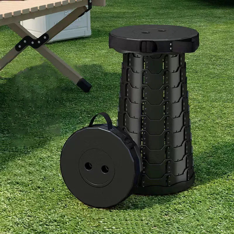 Modern Minimalist Cylindrical PP Extendable Folding Stool For Outdoor