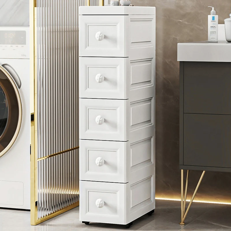 Modern Minimalist Rectangular PP Storage Cabinet 5-Drawer For Living Room